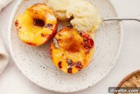 Warm Grilled Peaches, Cool Ice Cream