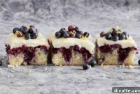 Bursting Lemon Blueberry Poke Cake