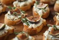 Sweet and Savory Fig Goat Cheese Crostini