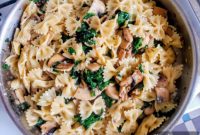 Savory Spinach Mushroom Pasta