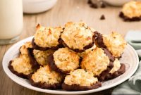 Irresistible Chocolate Dipped Coconut Macaroons