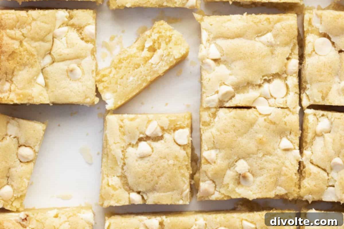 Decadent White Chocolate Blondie Squares 3 white-chocolate-blondies-recipe