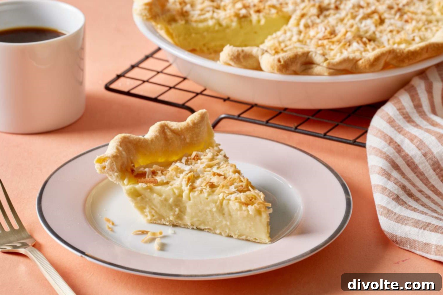The ultimate creamy coconut custard pie recipe, a tropical dessert perfect for any occasion.