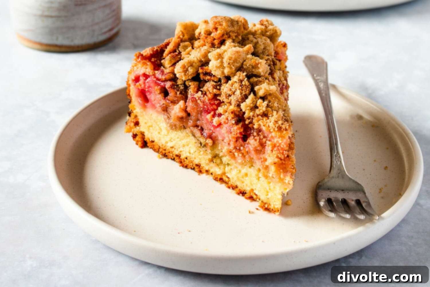Classic Rhubarb Cake with a sweet and tart topping