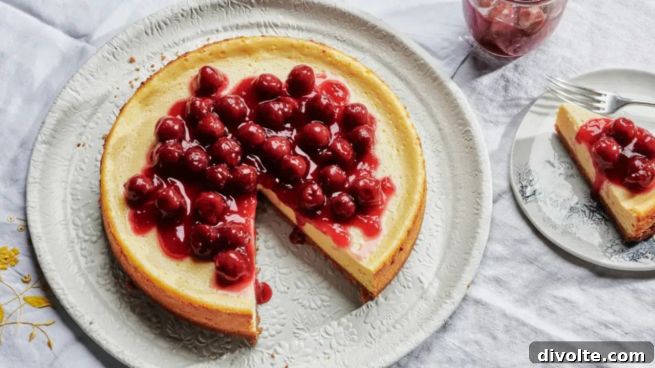 Delicious Homemade Cherry Cheesecake with Fresh Cherries