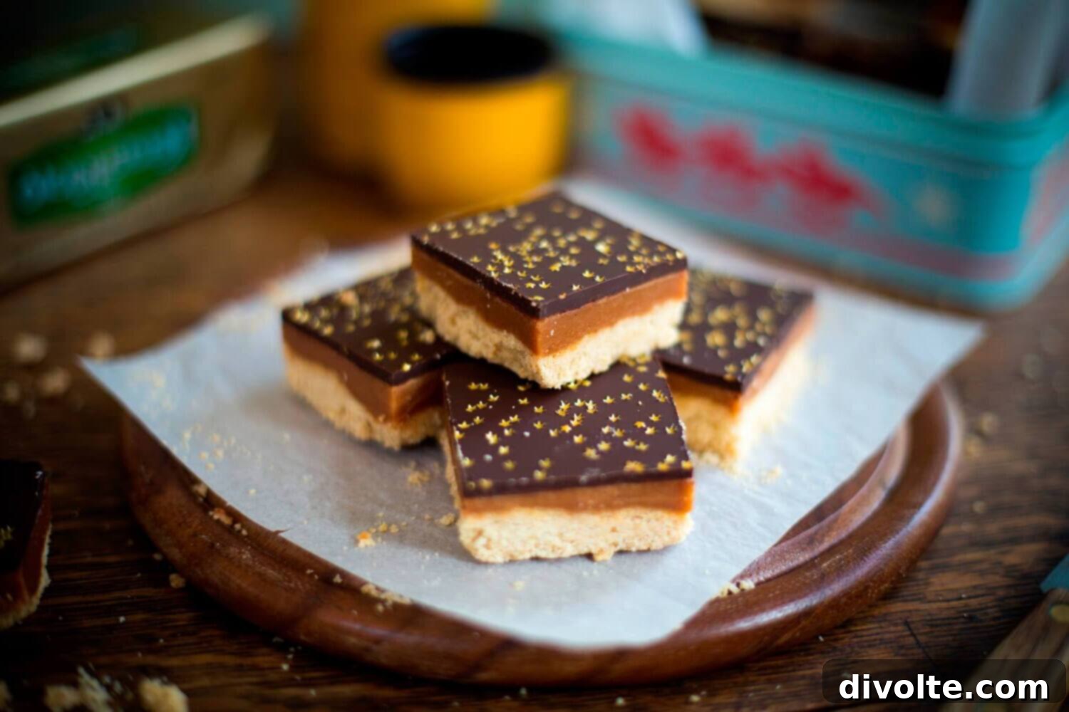 Caramel Shortbread Squares - Delicious Homemade Dessert Recipe