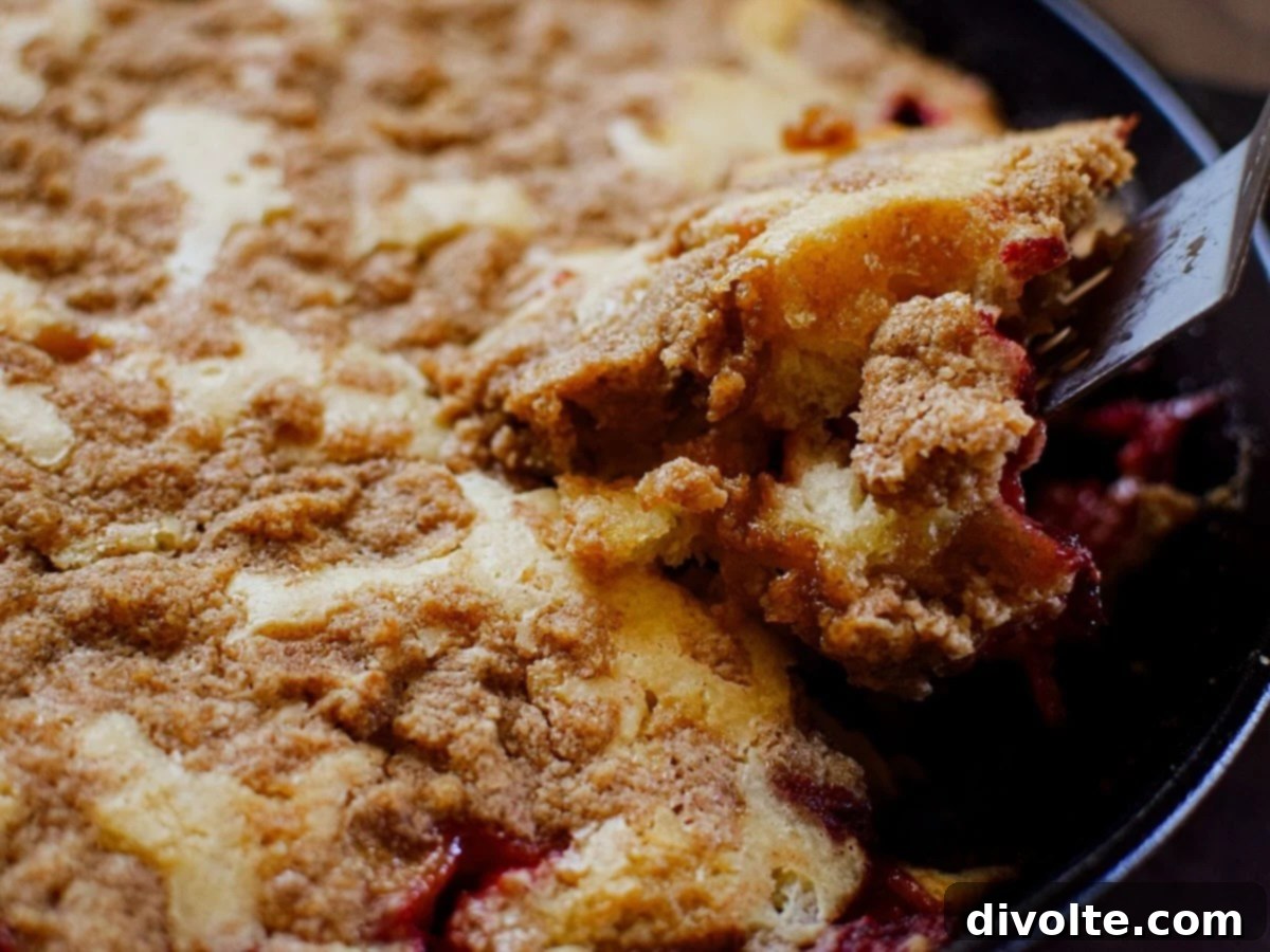 Delicious Fresh Strawberry Coffee Cake with a Crumbly Topping