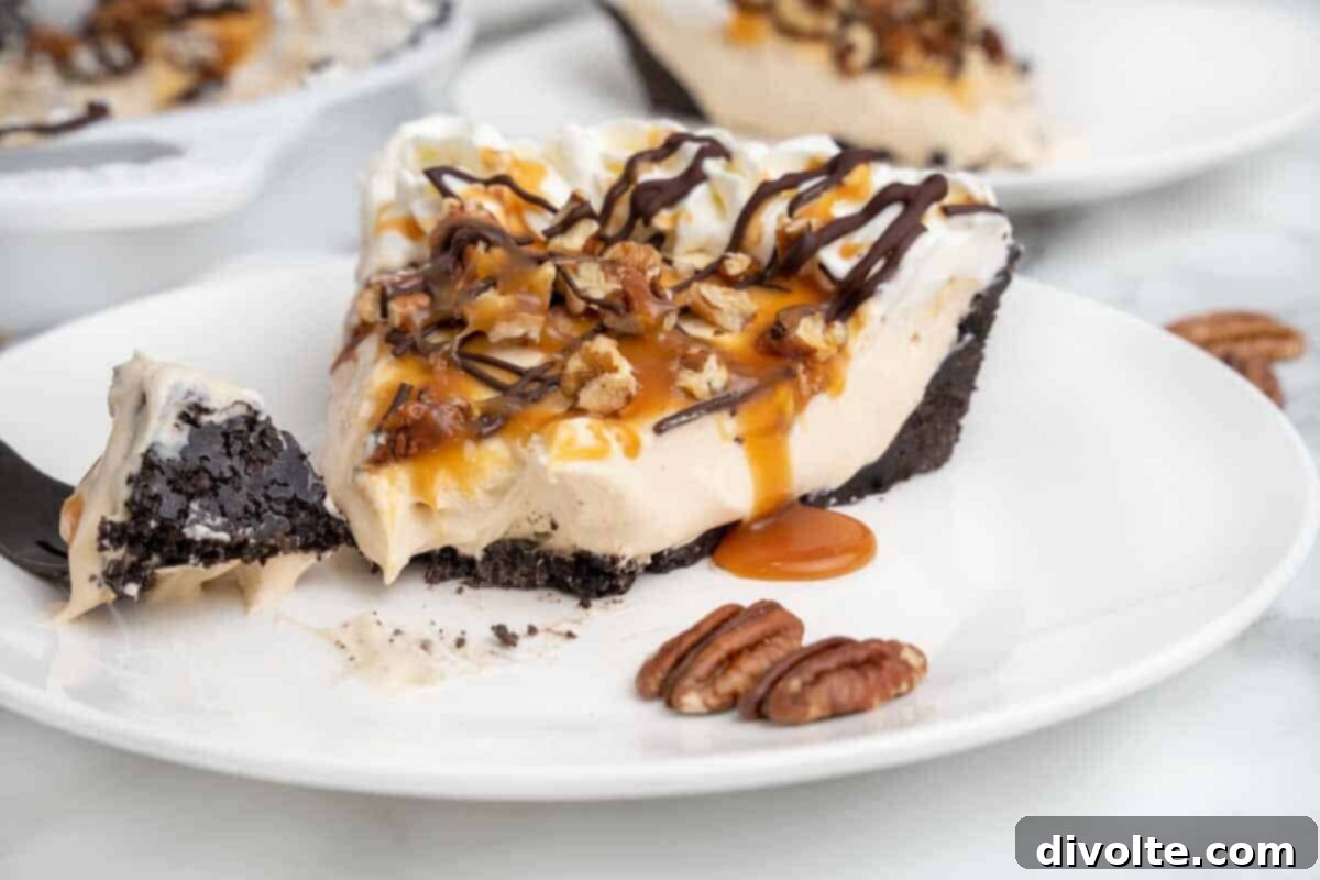 Decadent Turtles Pie with Chocolate, Caramel, and Pecans