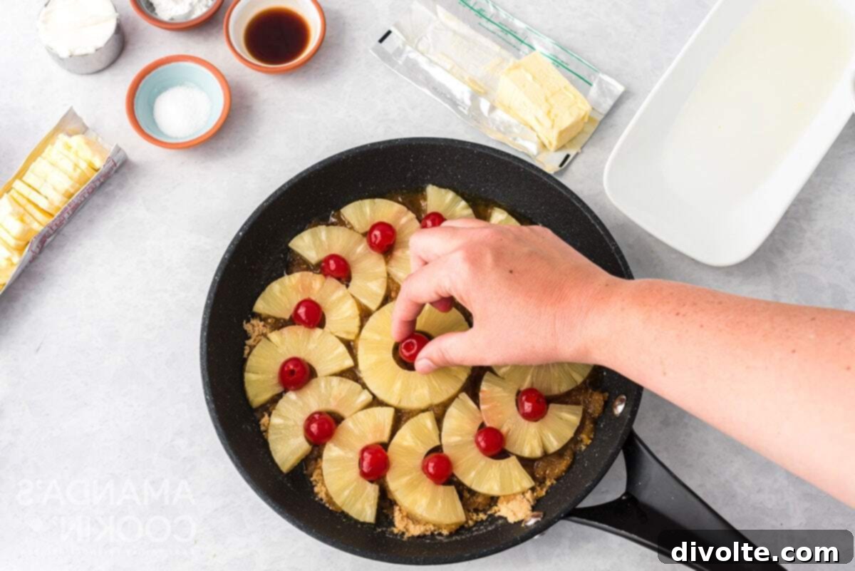 Caramelized Skillet Pineapple Upside Down Cake 2 skillet-pineapple-upside-down-cake-recipe