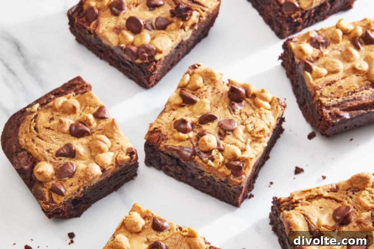 Peanut Butter Brownies Recipe - Fudgy, Decadent, Homemade Treat