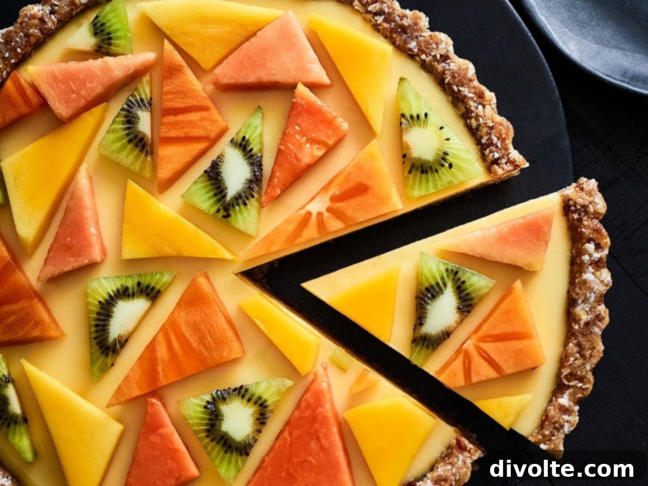 Delicious Tropical Fruit Tart with Mango, Kiwi, and Pineapple