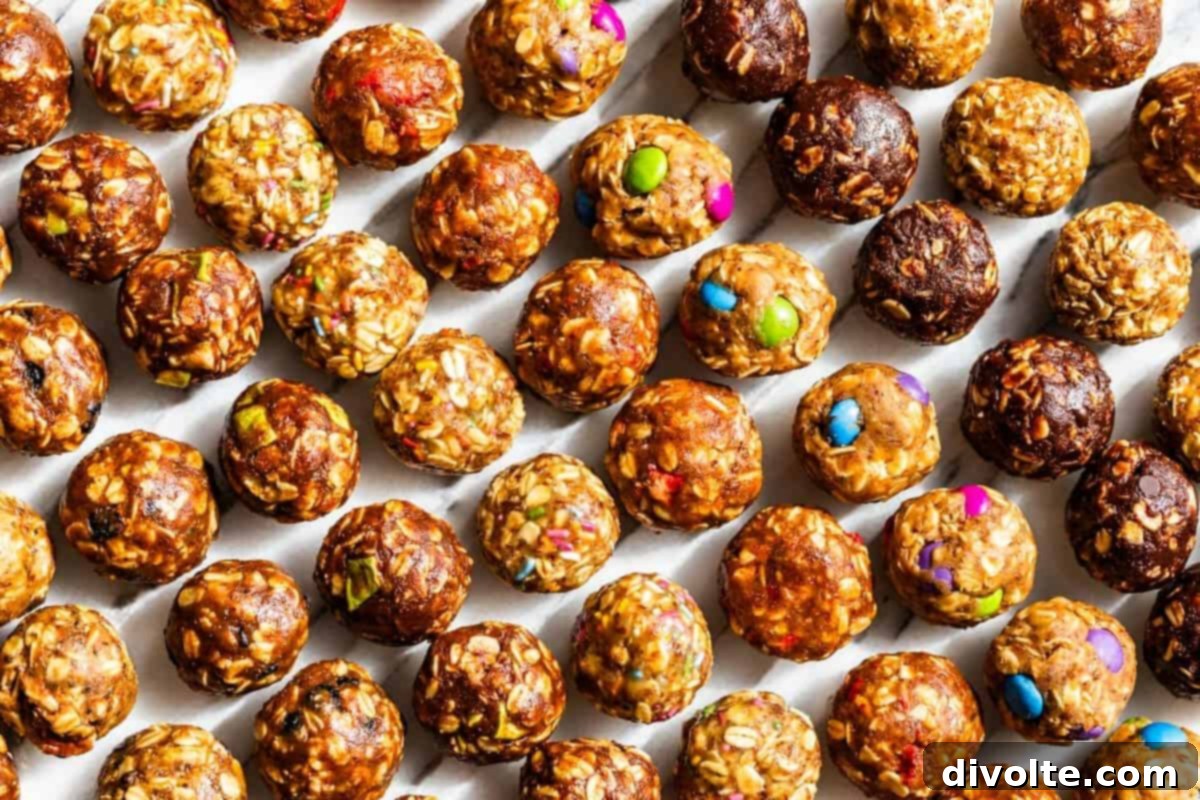 Homemade chocolate chip peanut butter energy bites ready to be served