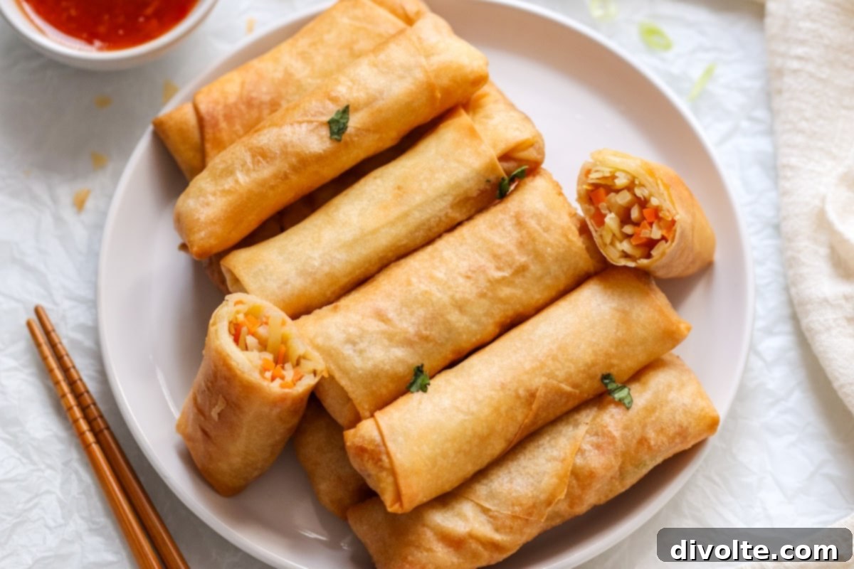 Homemade Spring Rolls Made Easy 2 Crispy Homemade Shrimp Spring Rolls with fresh ingredients