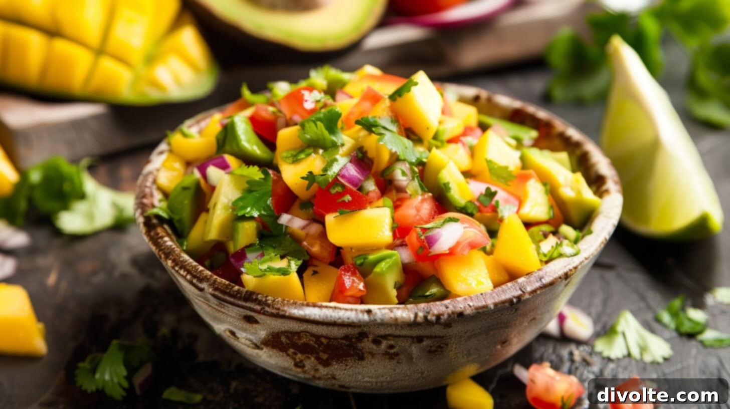 avocado-mango-salsa-recipe - vibrant fresh tropical dip
