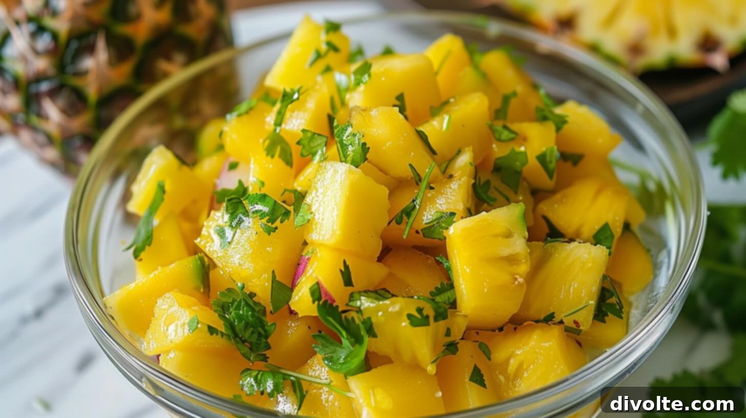 Vibrant Mango Pineapple Salsa - a sweet and spicy tropical recipe