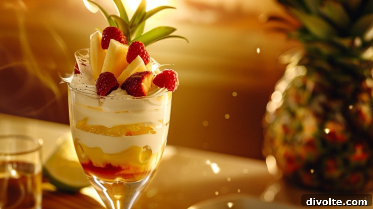 Delicious Tropical Parfait with Fresh Pineapple, Mango, Greek Yogurt, and Granola