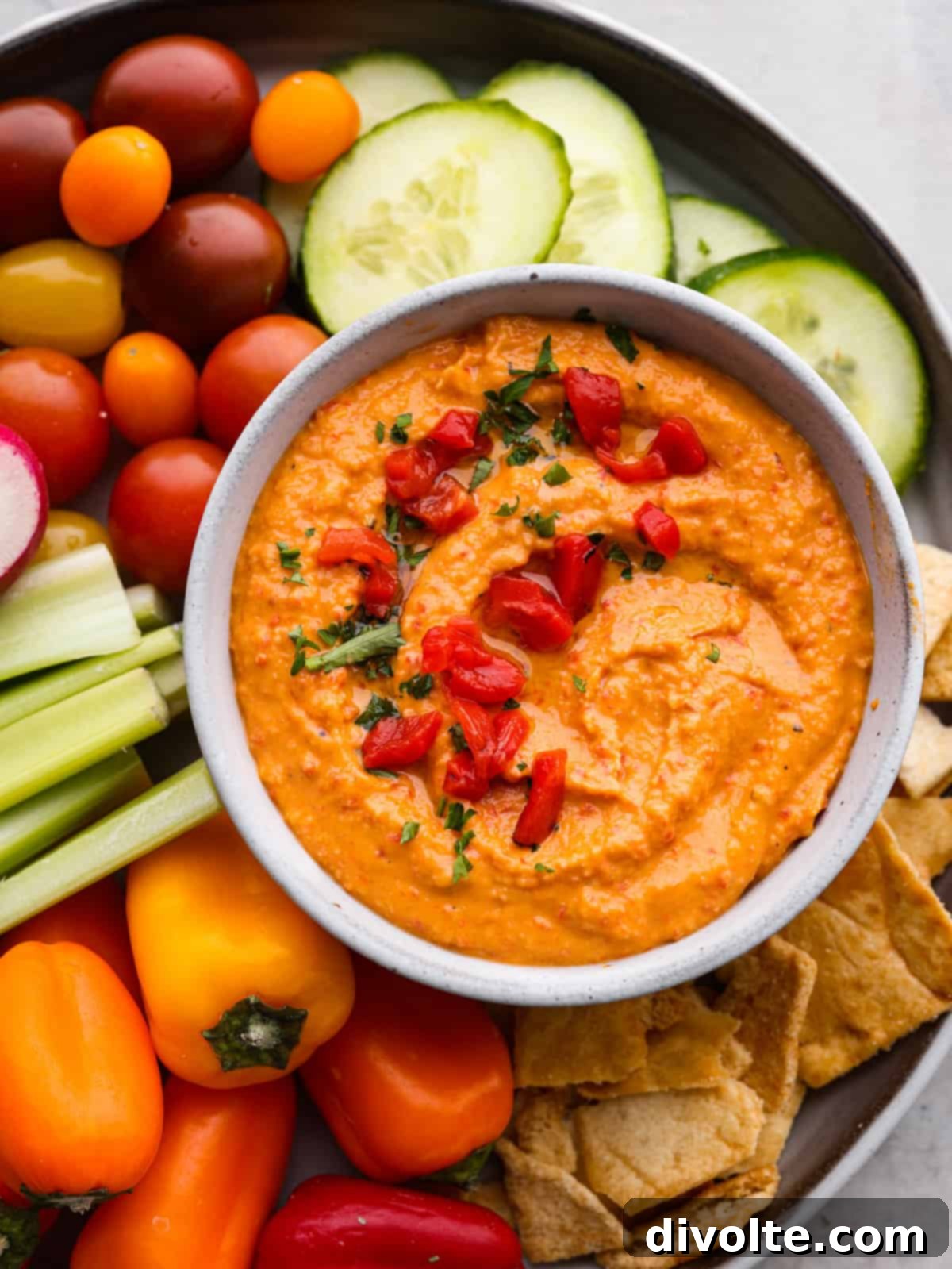 Creamy Roasted Red Pepper Hummus 2 red-pepper-hummus-recipe