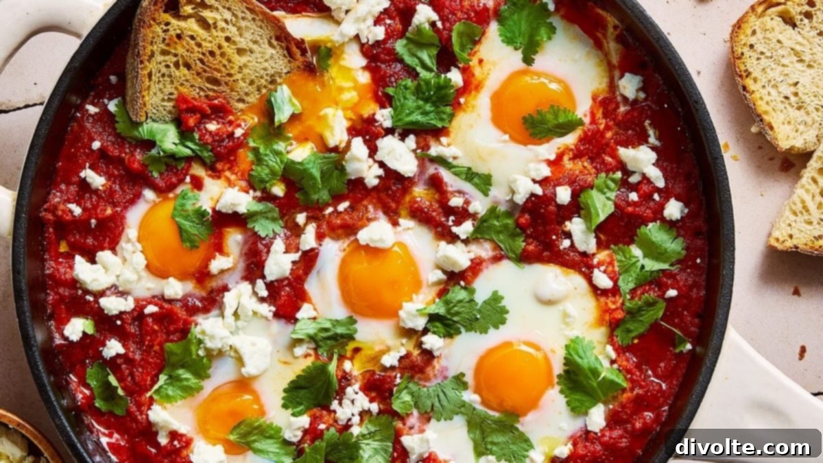 Classic Shakshuka Recipe with Poached Eggs and Spicy Tomato Sauce