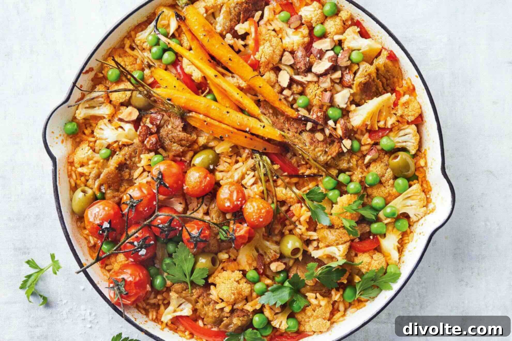 delicious and colorful vegetable paella recipe