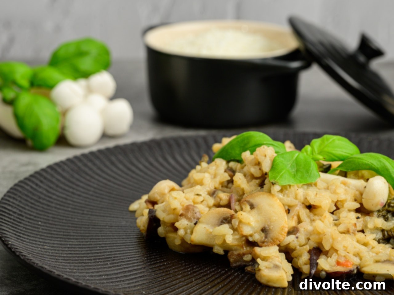 Creamy Mushroom Spinach Risotto Recipe