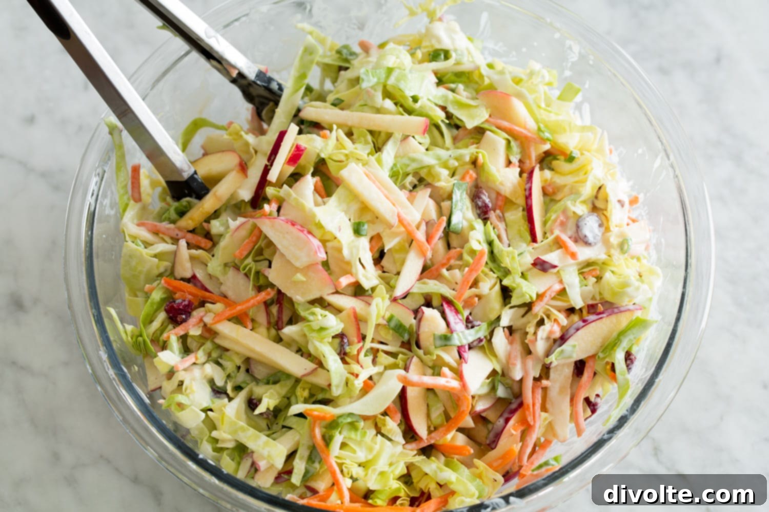 Fresh and vibrant kale apple slaw with a zesty lemon-honey dressing
