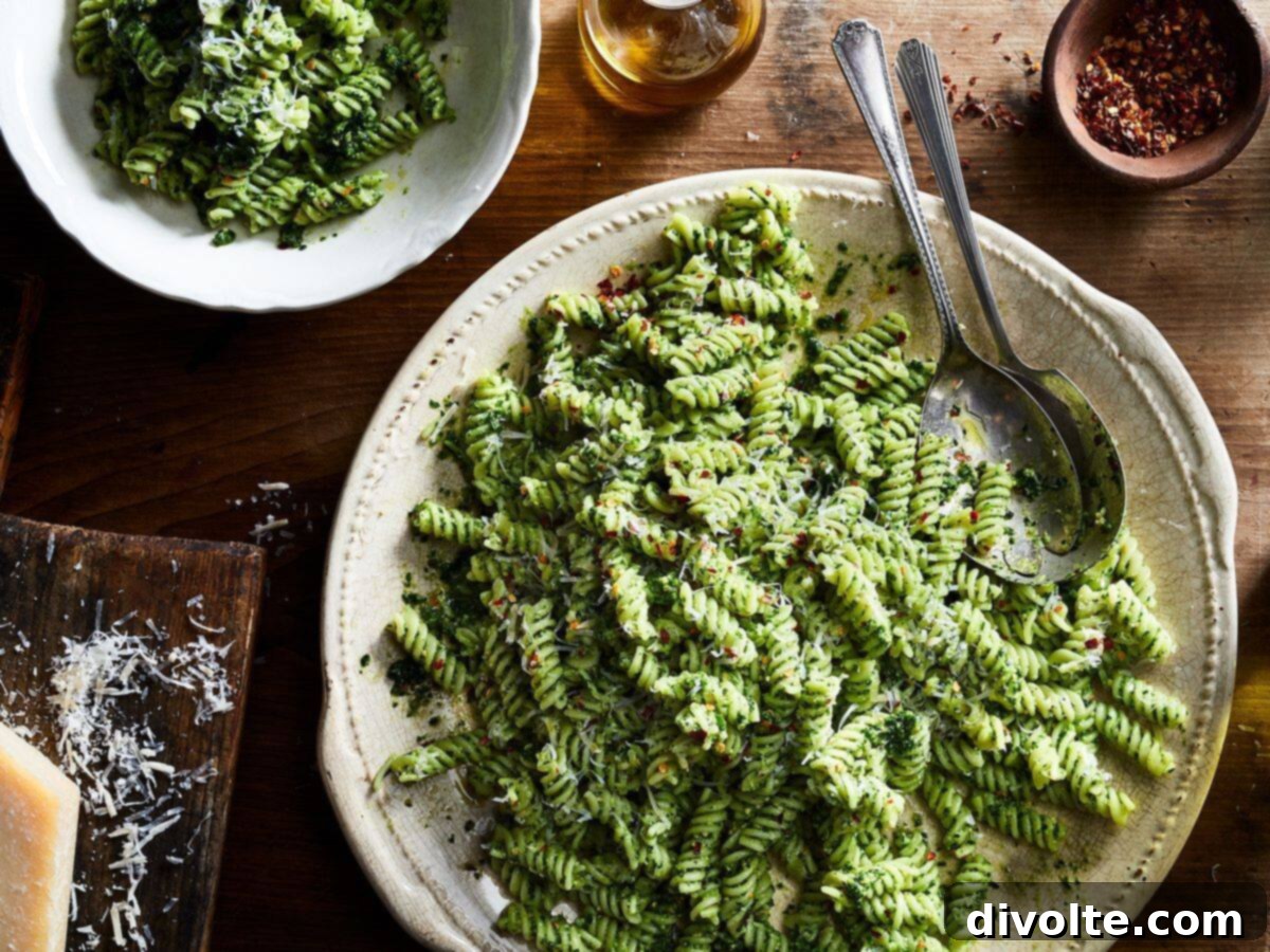 Delicious and healthy kale pesto ready to be served