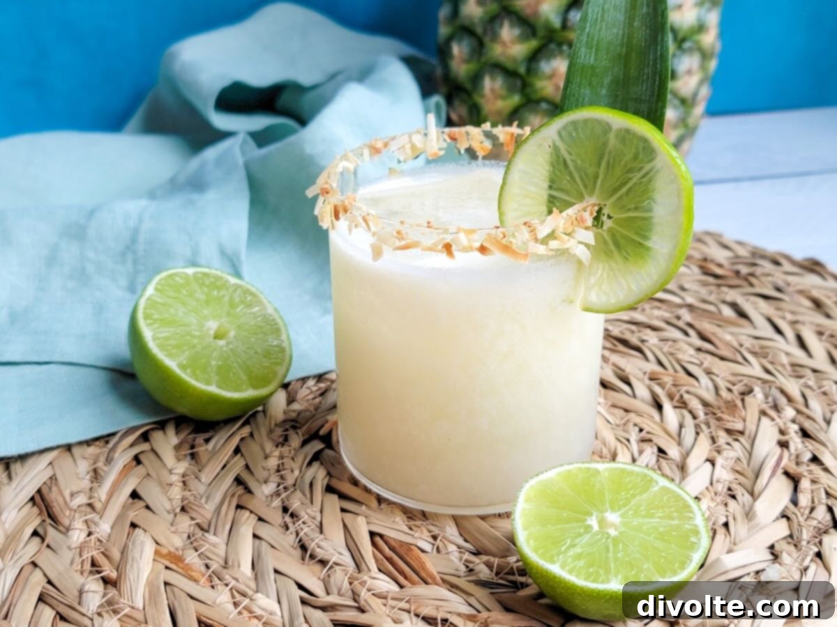 Tropical Pineapple Coconut Margarita Cocktail