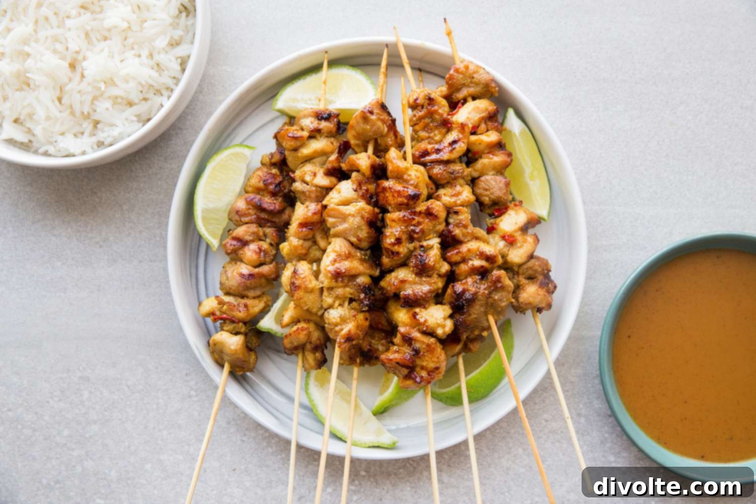 chicken-satay-recipe - Delicious grilled chicken skewers with creamy peanut sauce