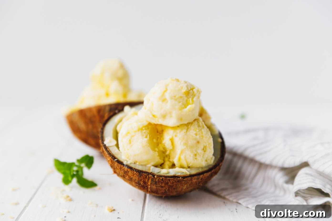 homemade tropical pineapple coconut ice cream