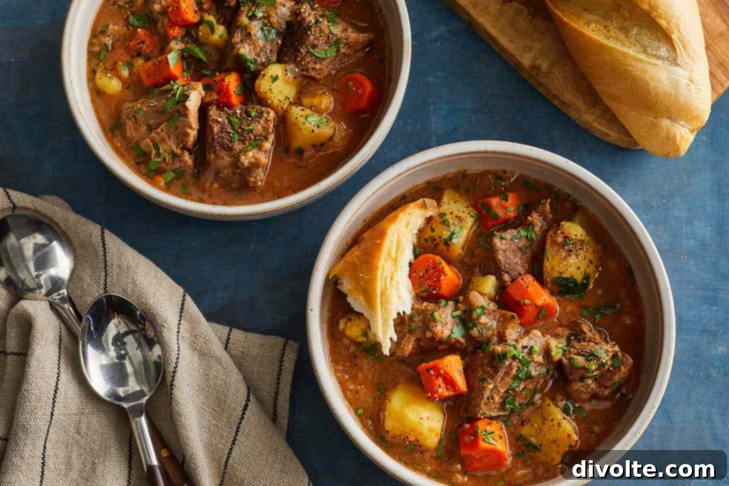Hearty slow cooker beef stew with tender meat and vegetables