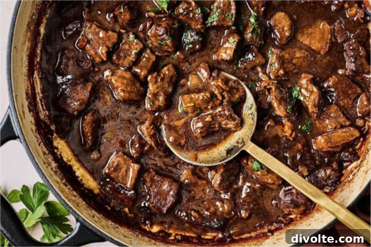tender beef tips in rich gravy