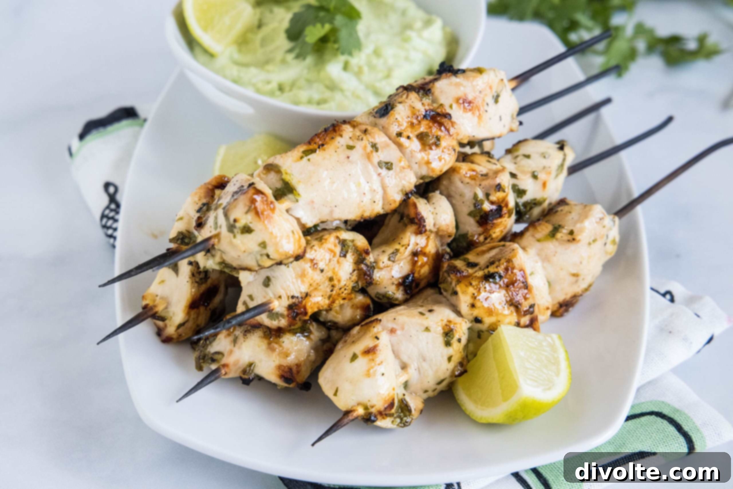 Flavorful Lemon Herb Chicken Skewers, a healthy grilled chicken recipe for summer barbecues.