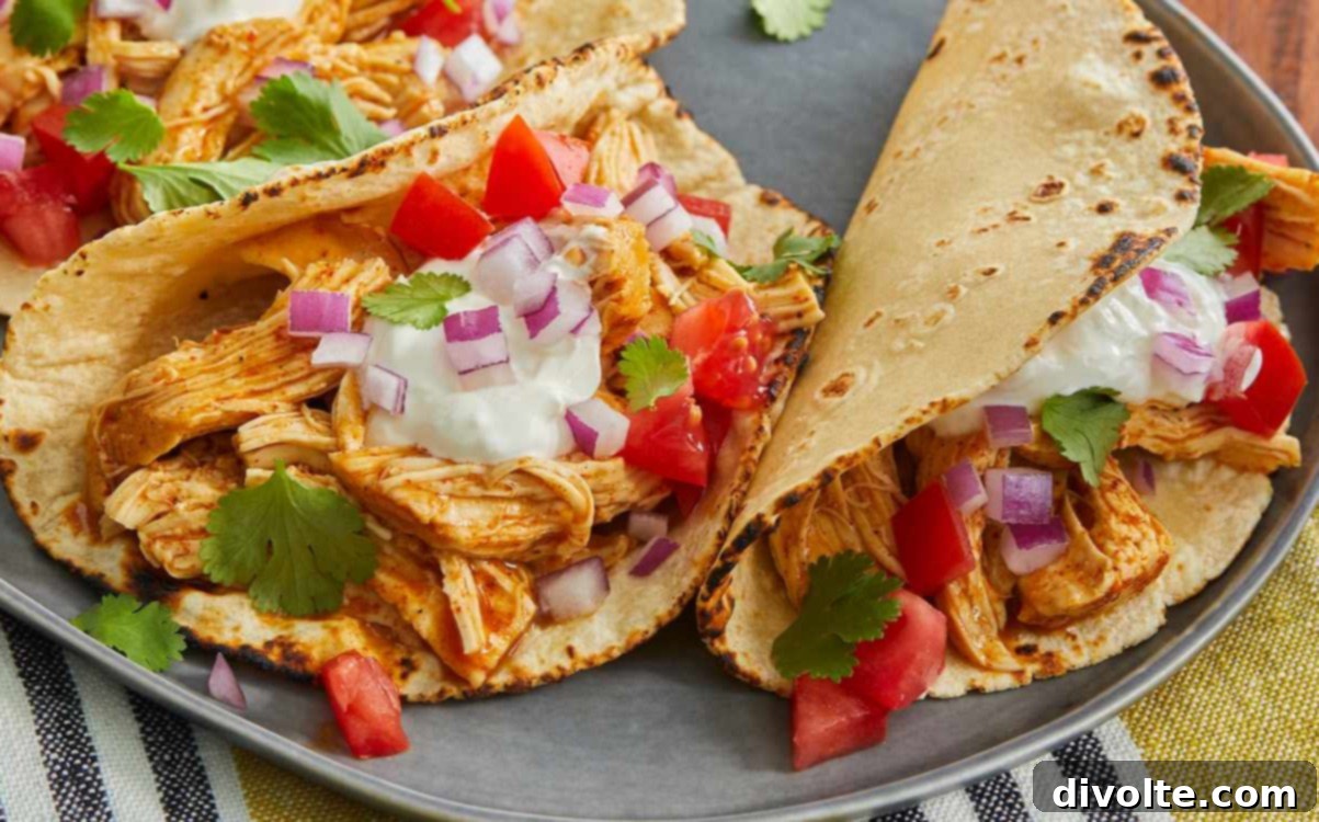 Savory Slow Cooker Fiesta Chicken Tacos 2 fiesta-slow-cooker-shredded-chicken-tacos-recipe